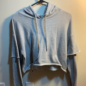 Unique cropped gray sweatshirt